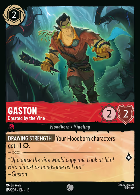 Gaston - Created by the Vine Disney Lorcana card