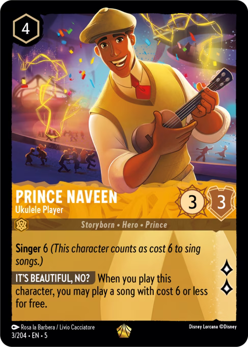 Prince Naveen - Ukulele Player Disney Lorcana card