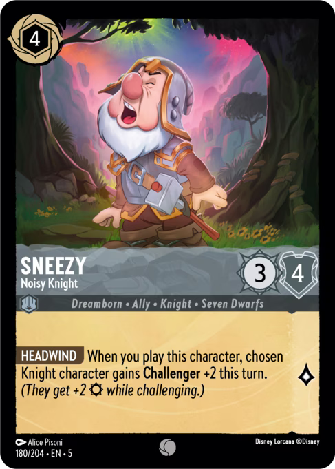 Sneezy - Noisy Knight Disney Lorcana card