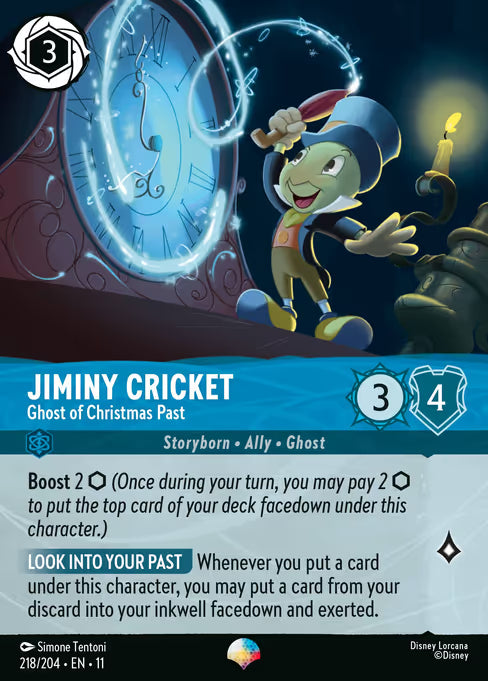 Jiminy Cricket - Ghost of Christmas Past Disney Lorcana card