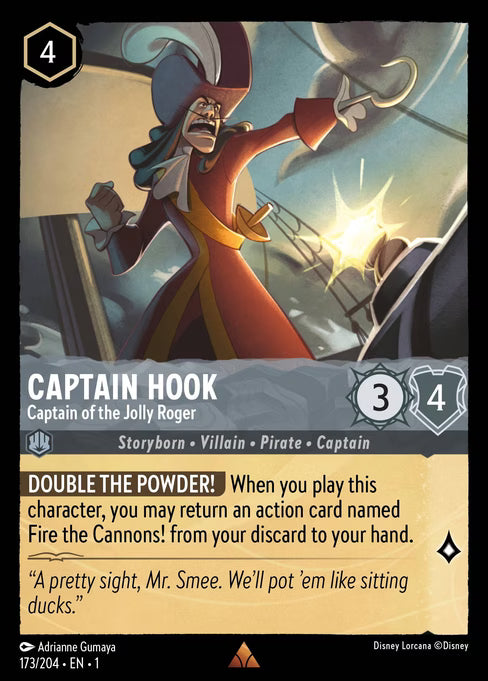 Captain Hook - Captain of the Jolly Roger Disney Lorcana card