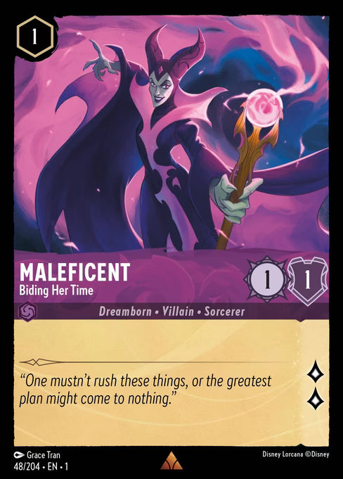 Maleficent - Biding Her Time Disney Lorcana card