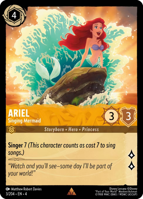 Ariel - Singing Mermaid Disney Lorcana card