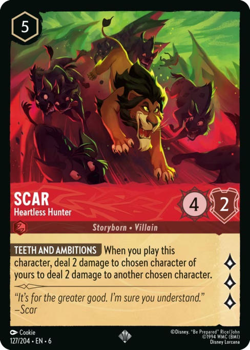Scar - Heartless Hunter Disney Lorcana card