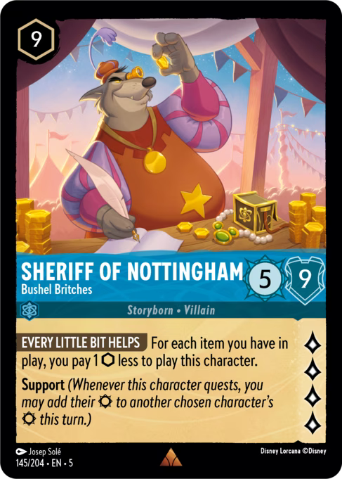 Sheriff of Nottingham - Bushel Britches Disney Lorcana card