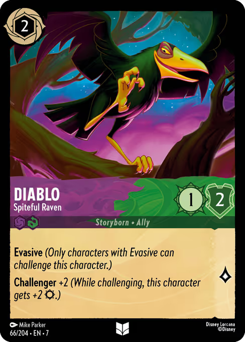 Diablo - Spiteful Raven Disney Lorcana card