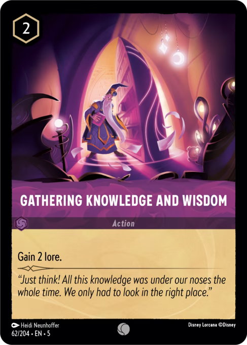 Gathering Knowledge and Wisdom Disney Lorcana card