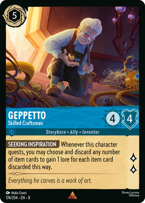 Geppetto - Skilled Craftsman Disney Lorcana card