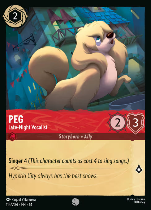 Peg - Late-Night Vocalist Disney Lorcana card