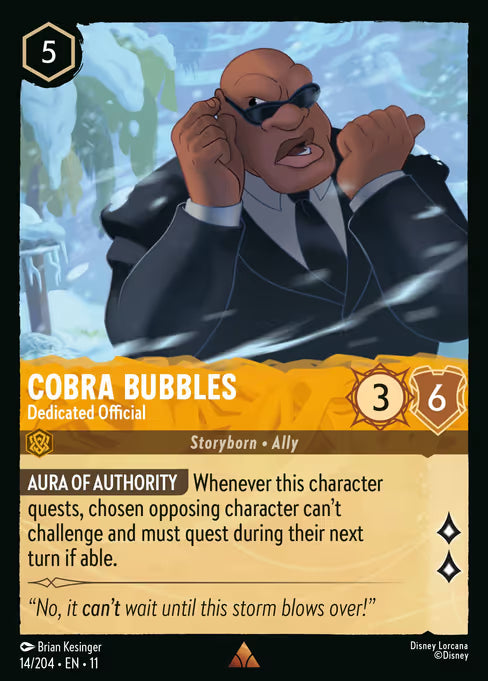 Cobra Bubbles - Dedicated Official Disney Lorcana card