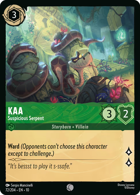 Kaa - Suspicious Serpent Disney Lorcana card