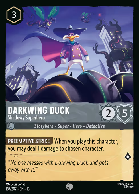 Darkwing Duck - Shadowy Superhero Disney Lorcana card
