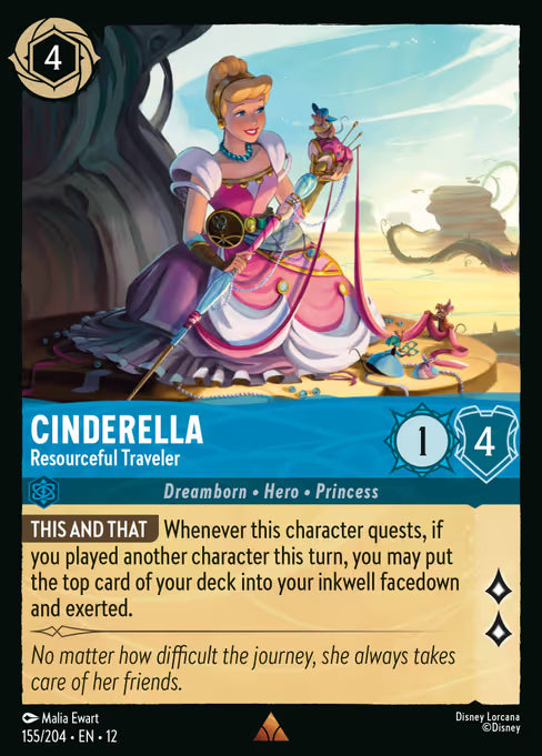 Cinderella - Resourceful Traveler Disney Lorcana card