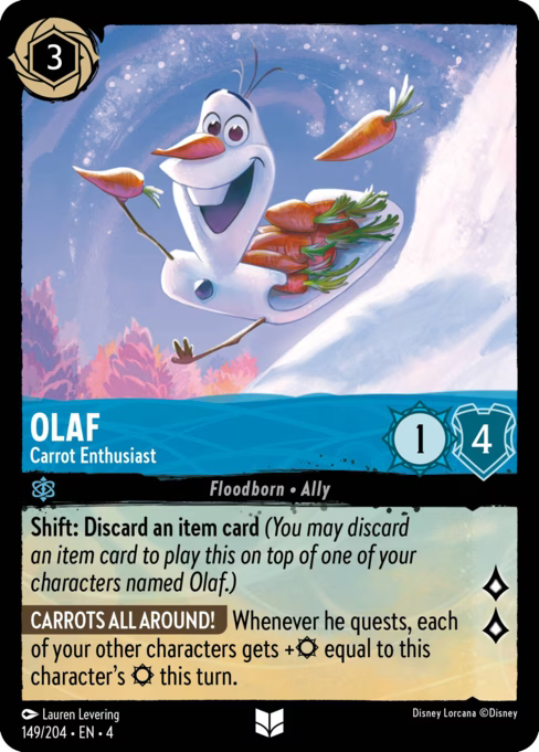 Olaf - Carrot Enthusiast Disney Lorcana card