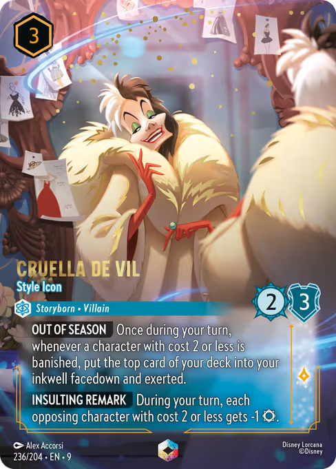 Cruella De Vil - Style Icon Disney Lorcana card