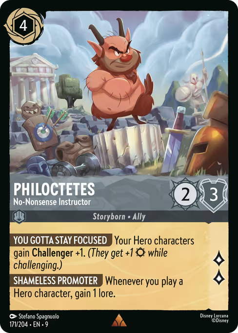 Philoctetes - No-Nonsense Instructor Disney Lorcana card