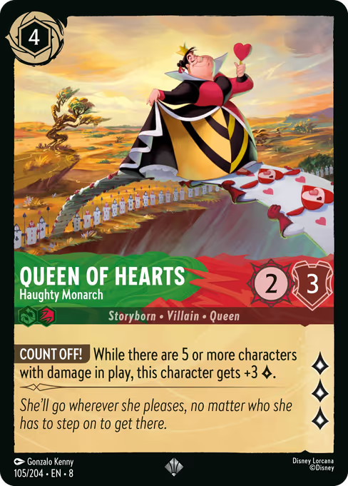 Queen of Hearts - Haughty Monarch Disney Lorcana card