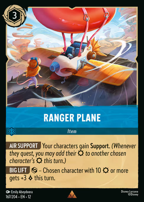 Ranger Plane Disney Lorcana card