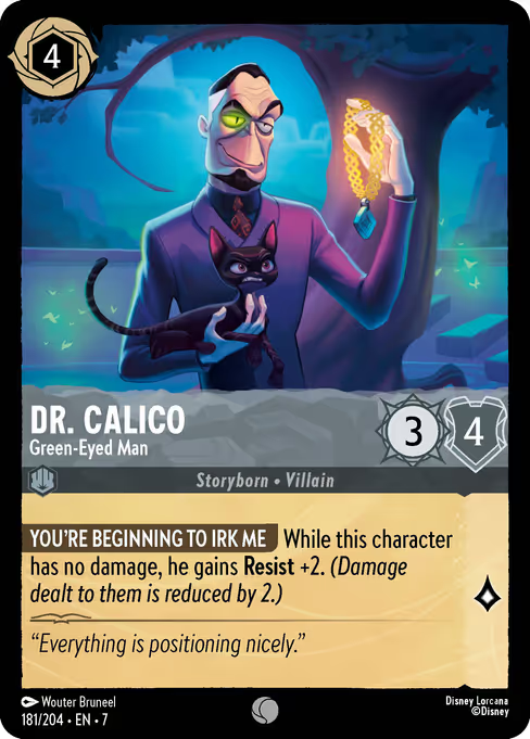 Dr. Calico - Green-Eyed Man Disney Lorcana card