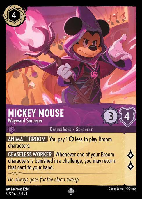 Mickey Mouse - Wayward Sorcerer Disney Lorcana card