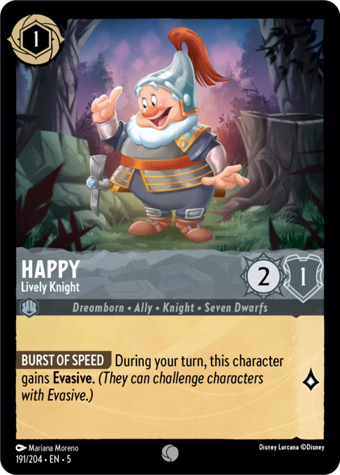 Happy - Lively Knight Disney Lorcana card