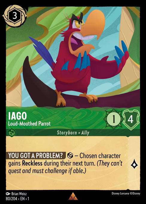 Iago - Loud-Mouthed Parrot Disney Lorcana card