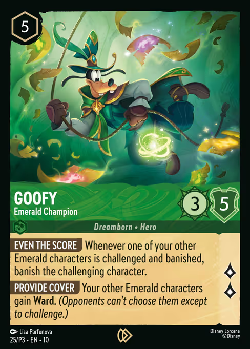 Goofy - Emerald Champion Disney Lorcana card